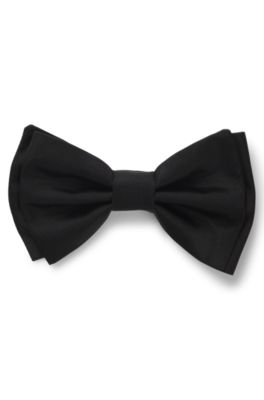 Pre-tied bow tie in silk jacquard, Black