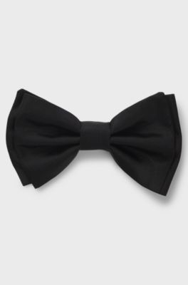 Pre-tied bow tie in silk jacquard, Black