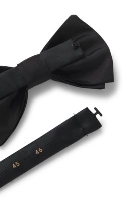 Pre-tied bow tie in silk jacquard, Black