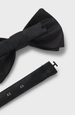 Pre-tied bow tie in silk jacquard, Black