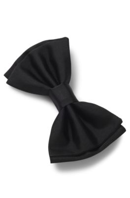 Pre-tied bow tie in silk jacquard, Black