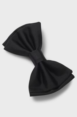 Pre-tied bow tie in silk jacquard, Black