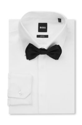 Pre-tied bow tie in silk jacquard, Black