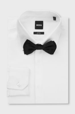Pre-tied bow tie in silk jacquard, Black