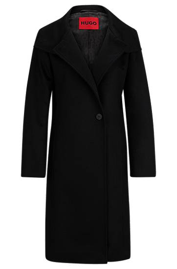 Regular-fit coat in a wool blend with cashmere, Hugo boss