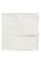 Pocket square in silk jacquard, White