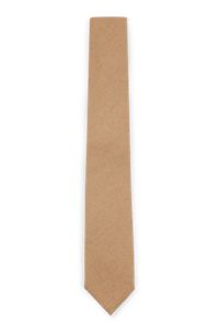 Jacquard tie in camel-hair yarn with stretch, Beige