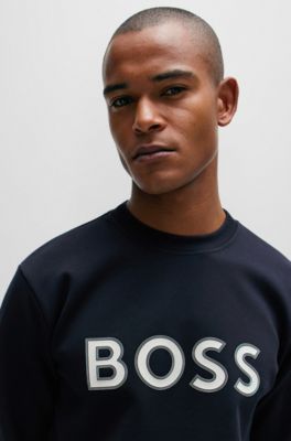 BOSS - Cotton-blend sweatshirt with HD logo print