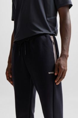 BOSS - Cotton-blend tracksuit bottoms with HD logo print