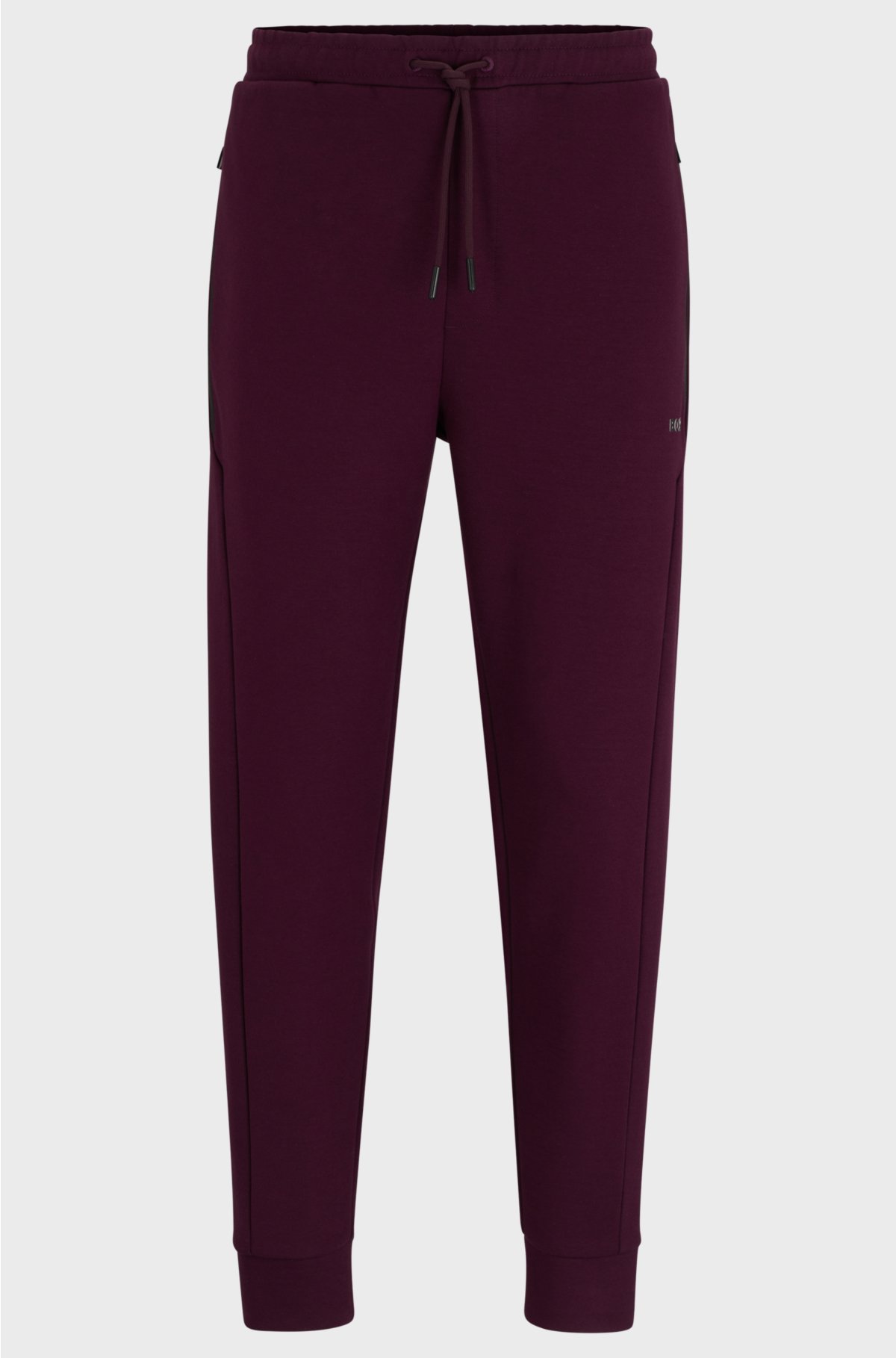 Cotton-blend tracksuit bottoms with HD logo print, Dark Red