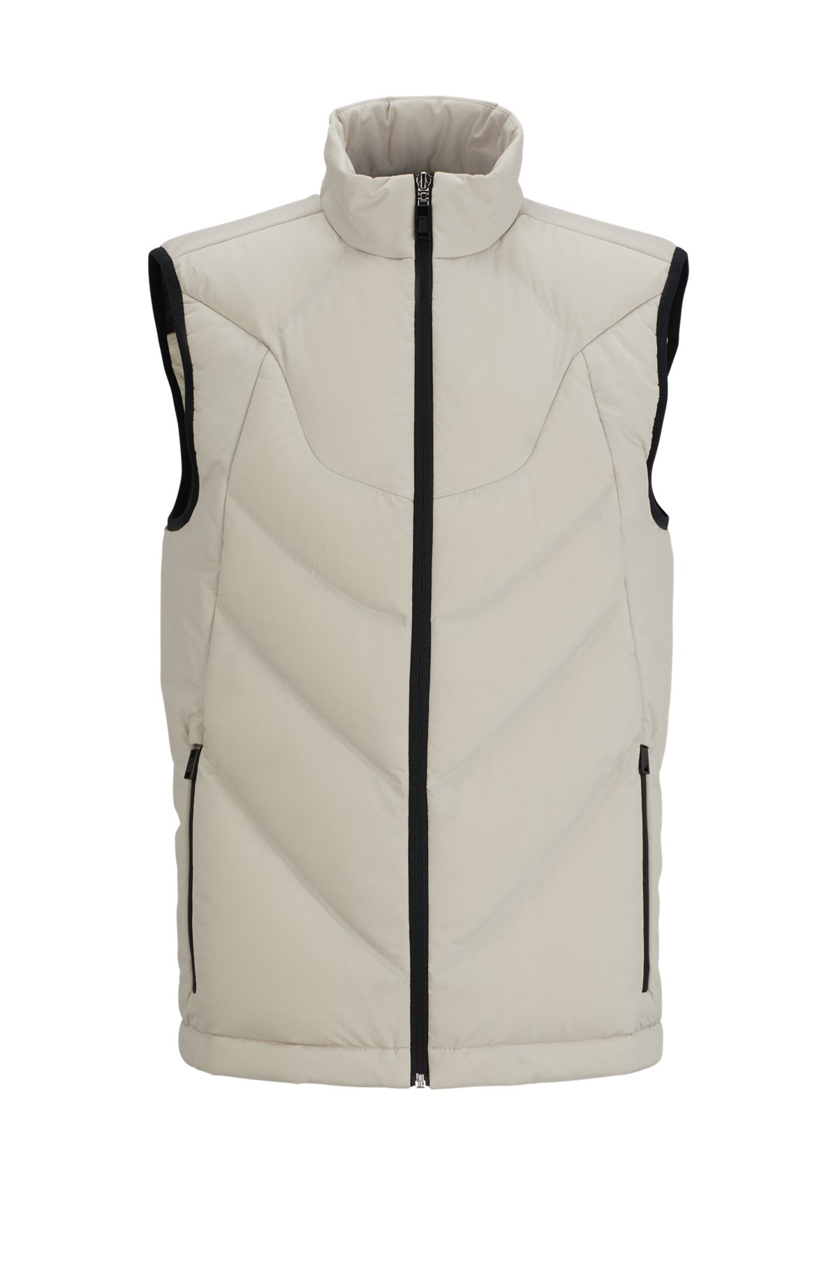 Water-repellent regular-fit gilet with down filling, Natural