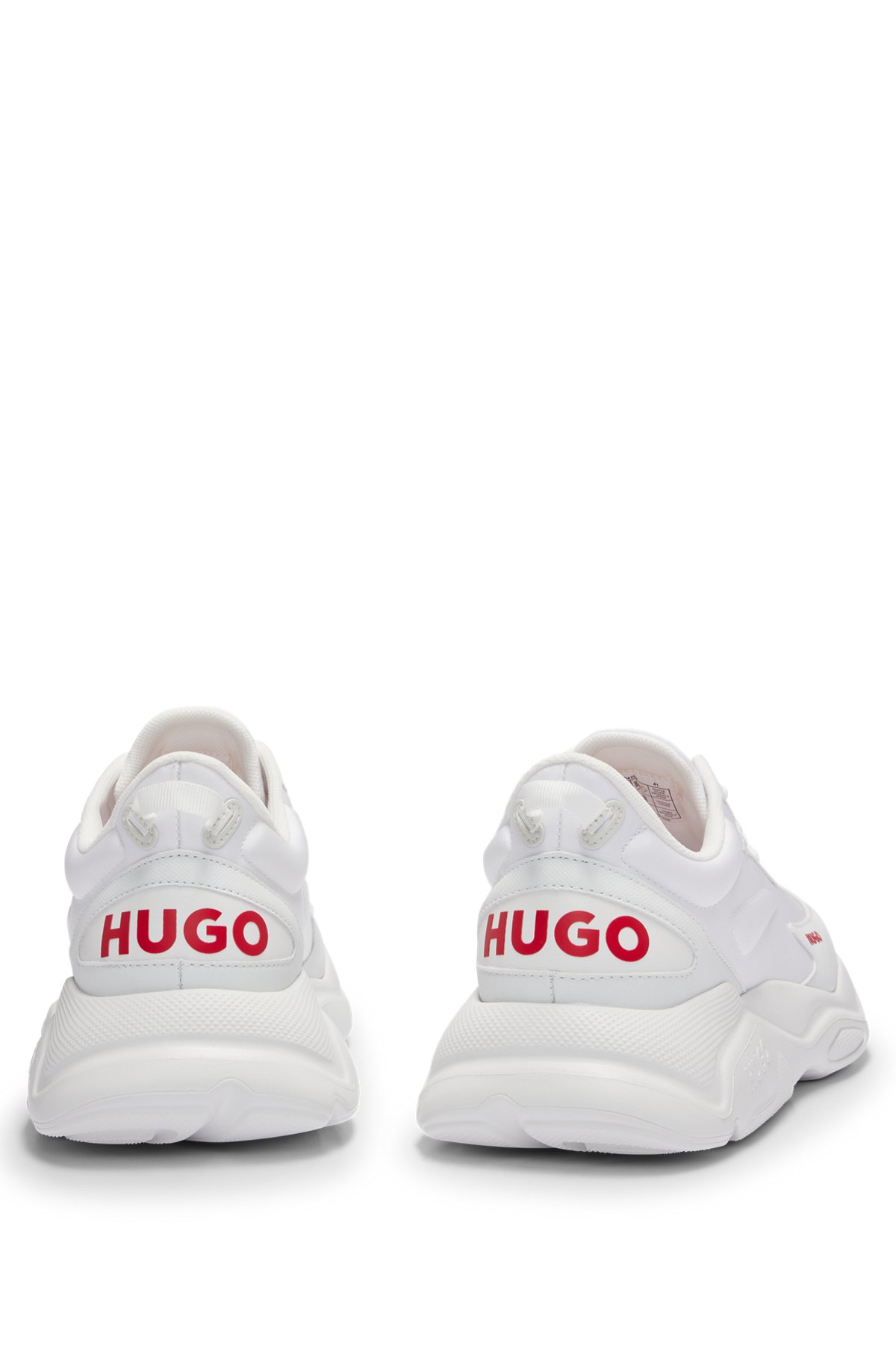 HUGO - ミックスマテリアル レースアップスニーカー フェイクレザー