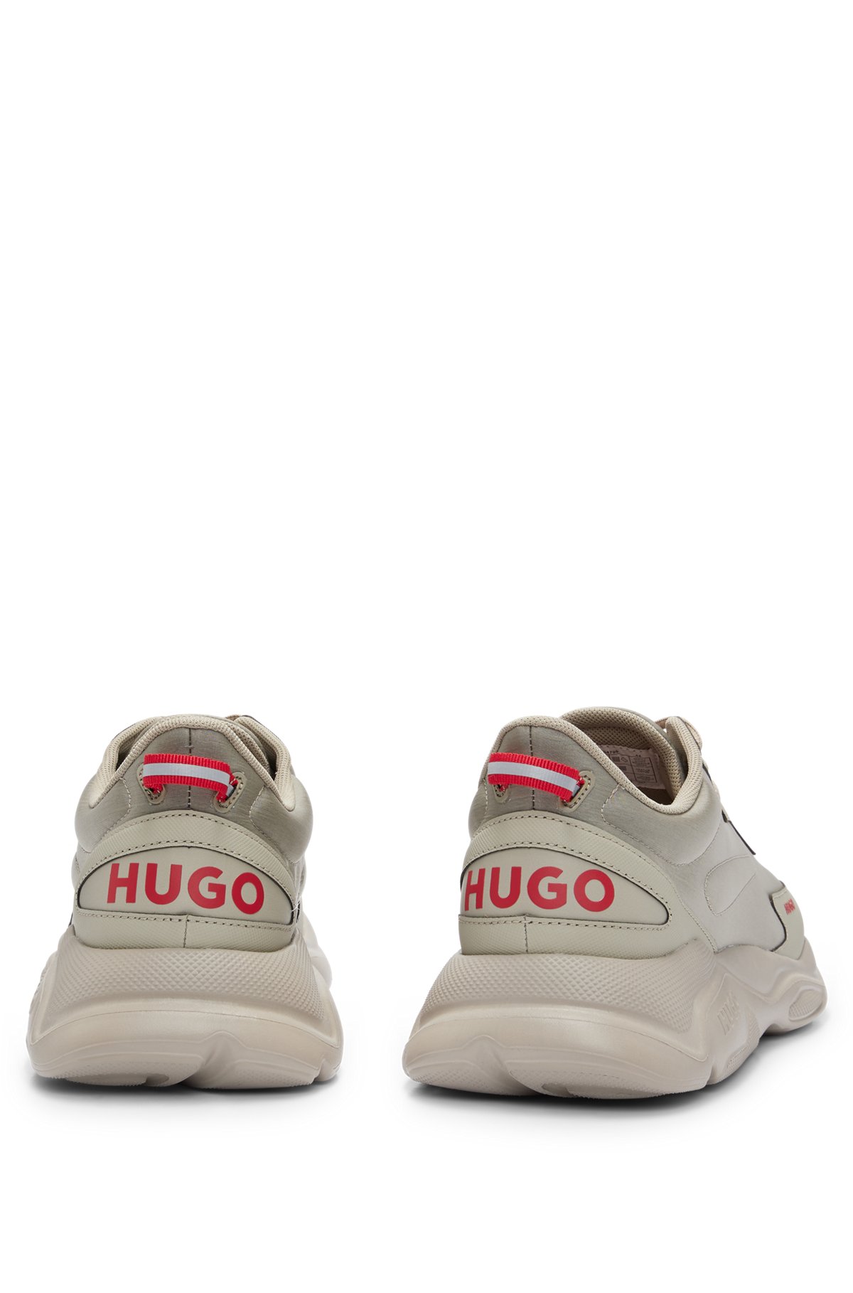 HUGO - ミックスマテリアル レースアップスニーカー フェイクレザー