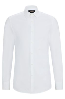 BOSS - Slim-fit shirt in Italian-made structured stretch cotton