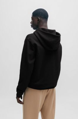 HUGO - Relaxed-fit hoodie in French terry with dog artwork 