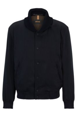 BOSS - Regular-fit jacket in silk twill with tonal trims