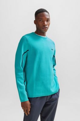 Boss Regular-fit zip-up hoodie in quilted jacquard