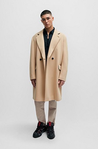 Manteau Homme Long De Couleur Unie De Style Britannique à La Mode Pardessus  Chaud en Laine Manteau Trench Coat Homme Hiver Longue Slim Fit Parka