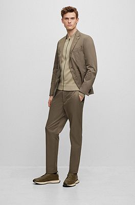 khaki blazer grey pants