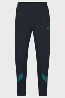 Regular-fit tracksuit bottoms with decorative reflective artwork, Dark Blue