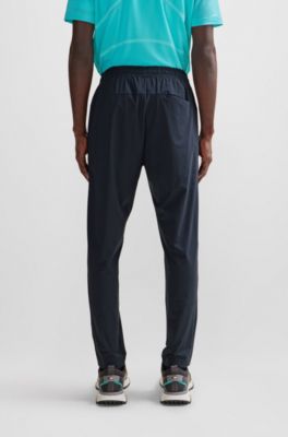 Regular-fit tracksuit bottoms with decorative reflective artwork, Dark Blue