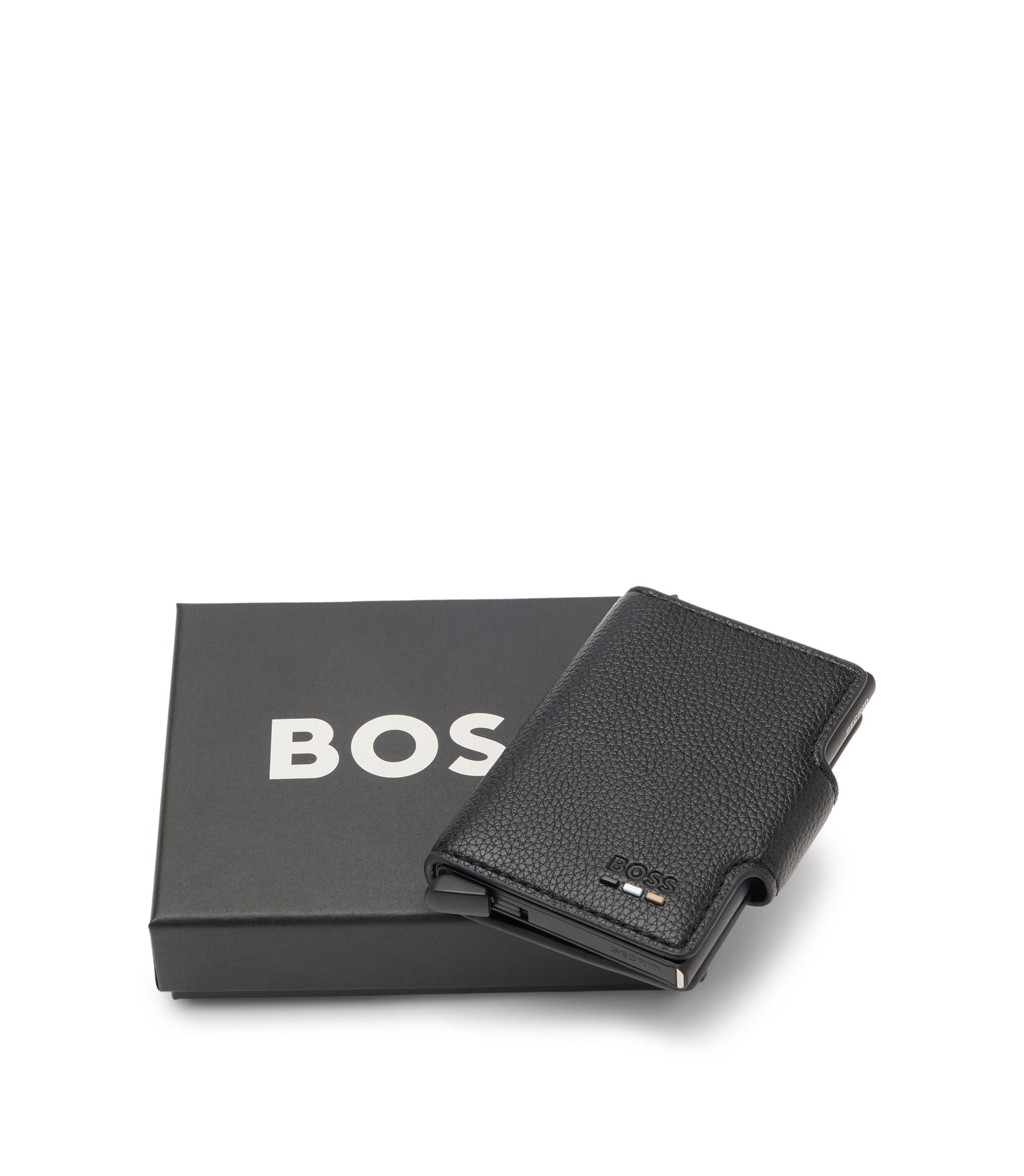 BOSS - グレイン フェイクレザー カードホルダー アルミニウムケース