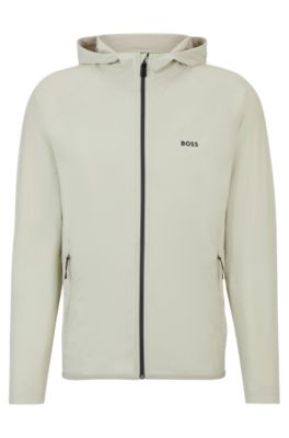 BOSS - Zip-up hoodie with decorative reflective details