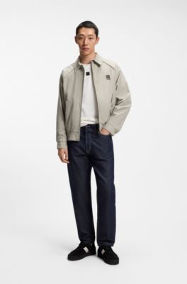 Interlock-cotton T-shirt with metallic stacked-logo badge, White