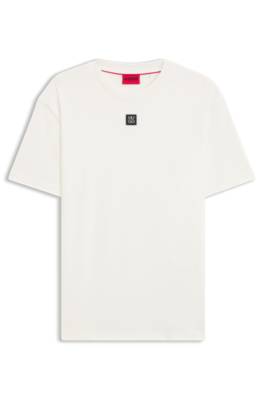 Hugo Interlock-cotton T-shirt with metallic stacked-logo badge herr – bild 4