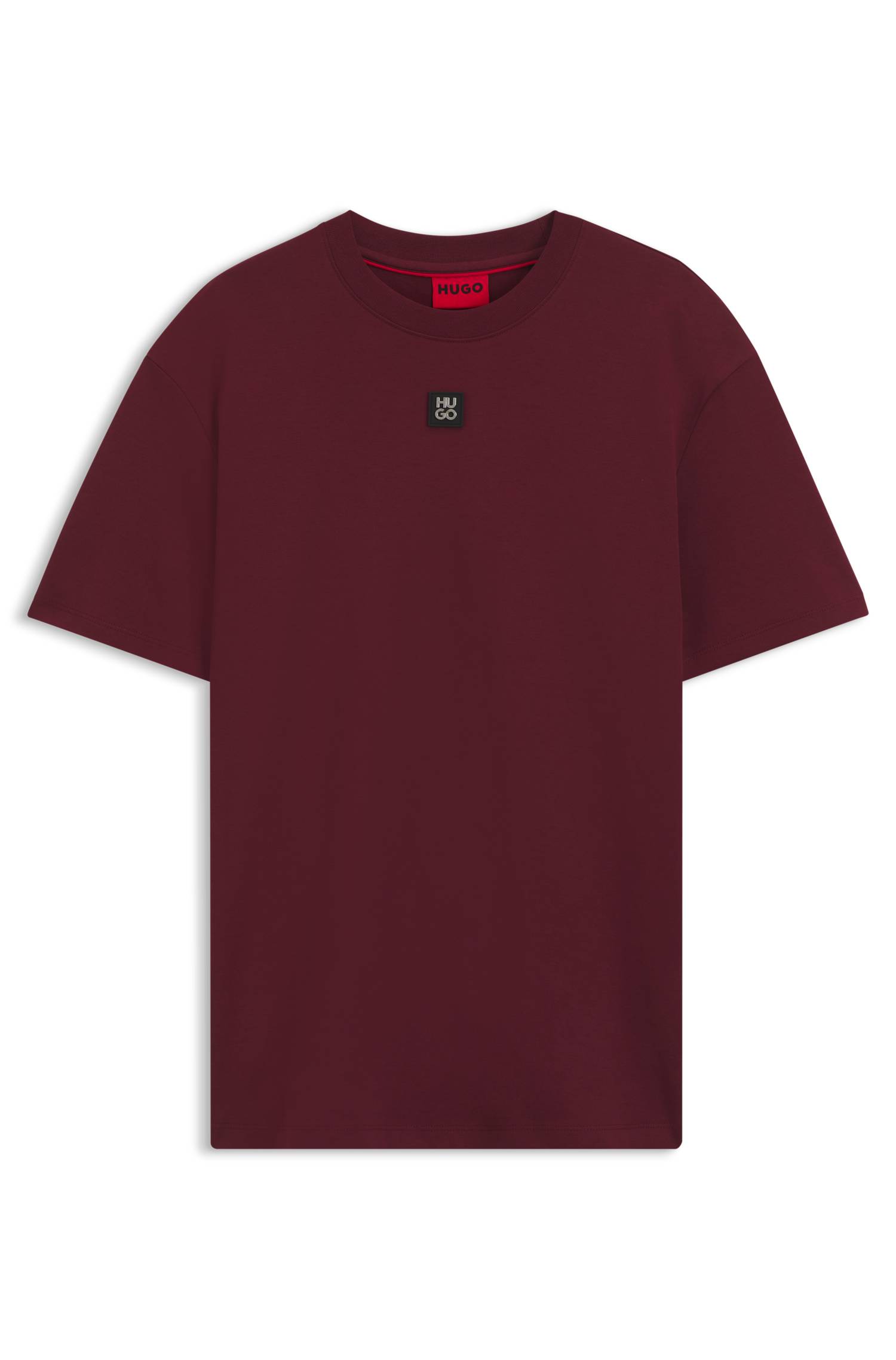 Hugo Interlock-cotton T-shirt with metallic stacked-logo badge herr – bild 4