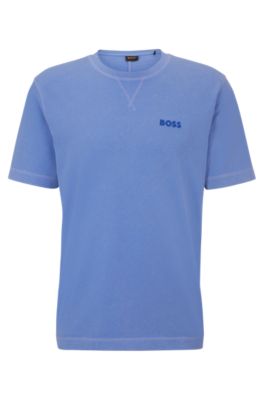BOSS Garmentdyed Tshirt in cotton with logo detail