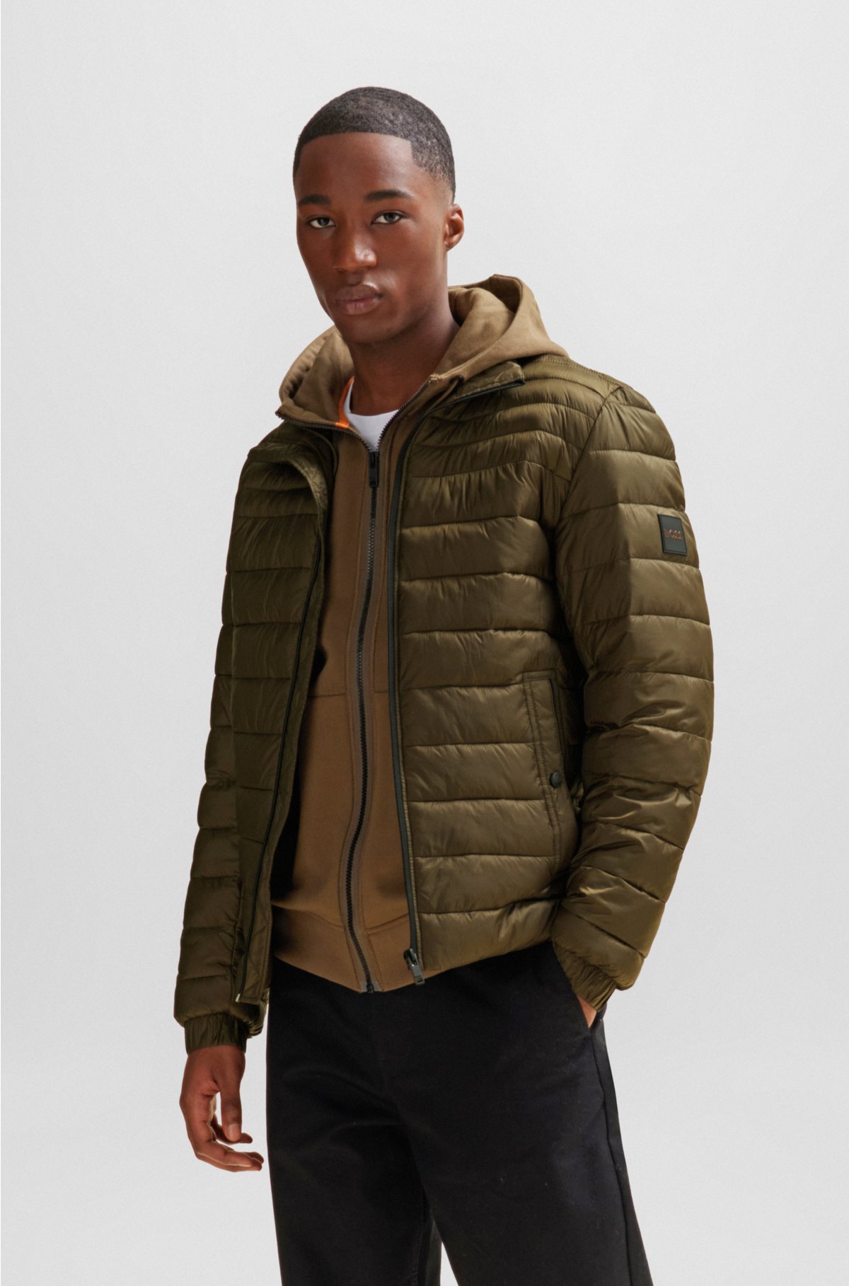 BOSS - Lightweight padded jacket with water-repellent finish