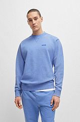 Cotton-terry relaxed-fit sweatshirt with logo detail, Purple