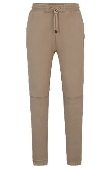 Cotton-terry tracksuit bottoms with logo detail, Hugo boss