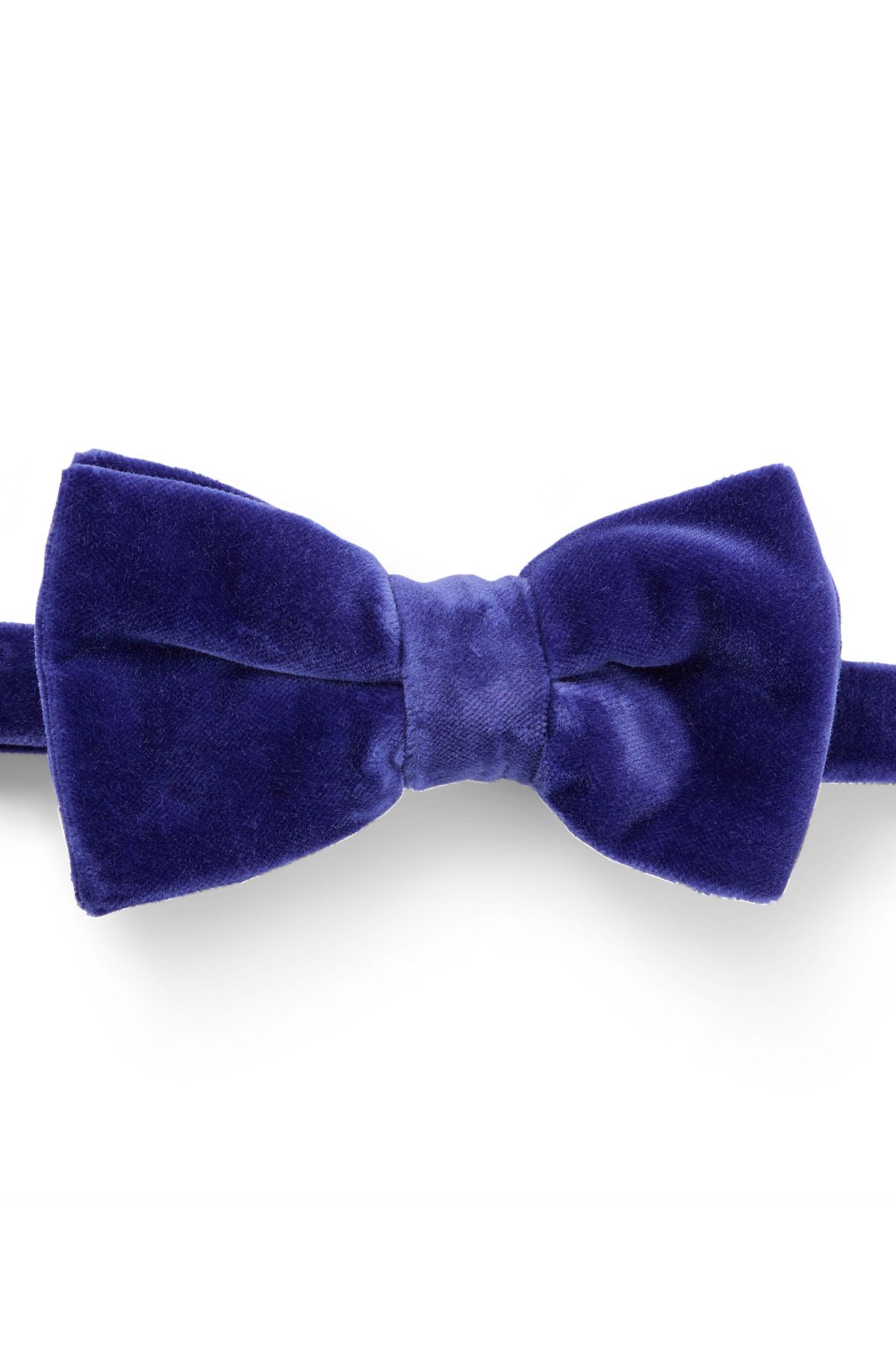 Bow tie in cotton velvet, Dark Blue