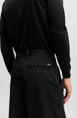 BOSS - Relaxed-Fit Hose aus elastischem Baumwoll-Twill 