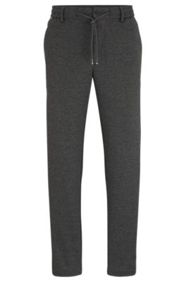BOSS - Regular-Fit Hose aus bedrucktem Jersey