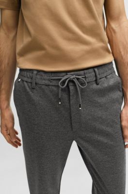BOSS - Regular-Fit Hose aus bedrucktem Jersey