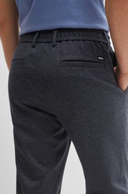 BOSS - Regular-fit trousers in printed jersey