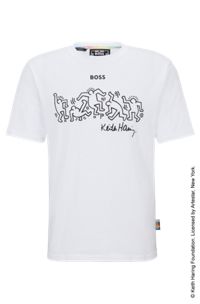 Футболка BOSS x Keith Haring с особым рисунком с логотипом, Белый