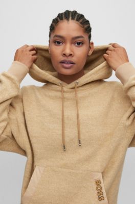 BOSS - Cotton-blend hoodie with branded pocket