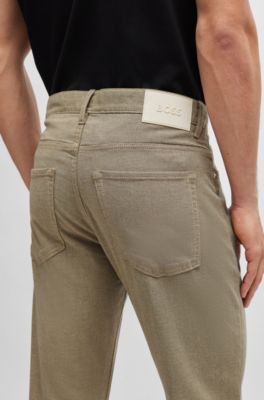 Slim-fit jeans in two-tone stretch denim, Light Beige