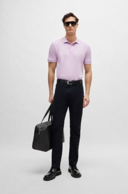 BOSS - Slim-fit jeans in lightweight satin stretch denim
