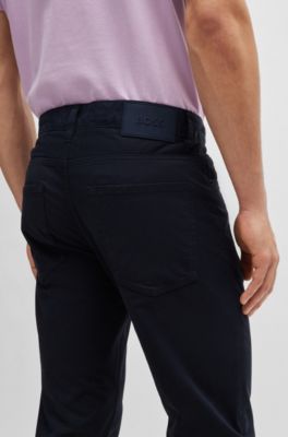 BOSS - Slim-fit jeans in lightweight satin stretch denim