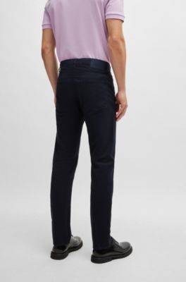 BOSS - Slim-fit jeans in lightweight satin stretch denim