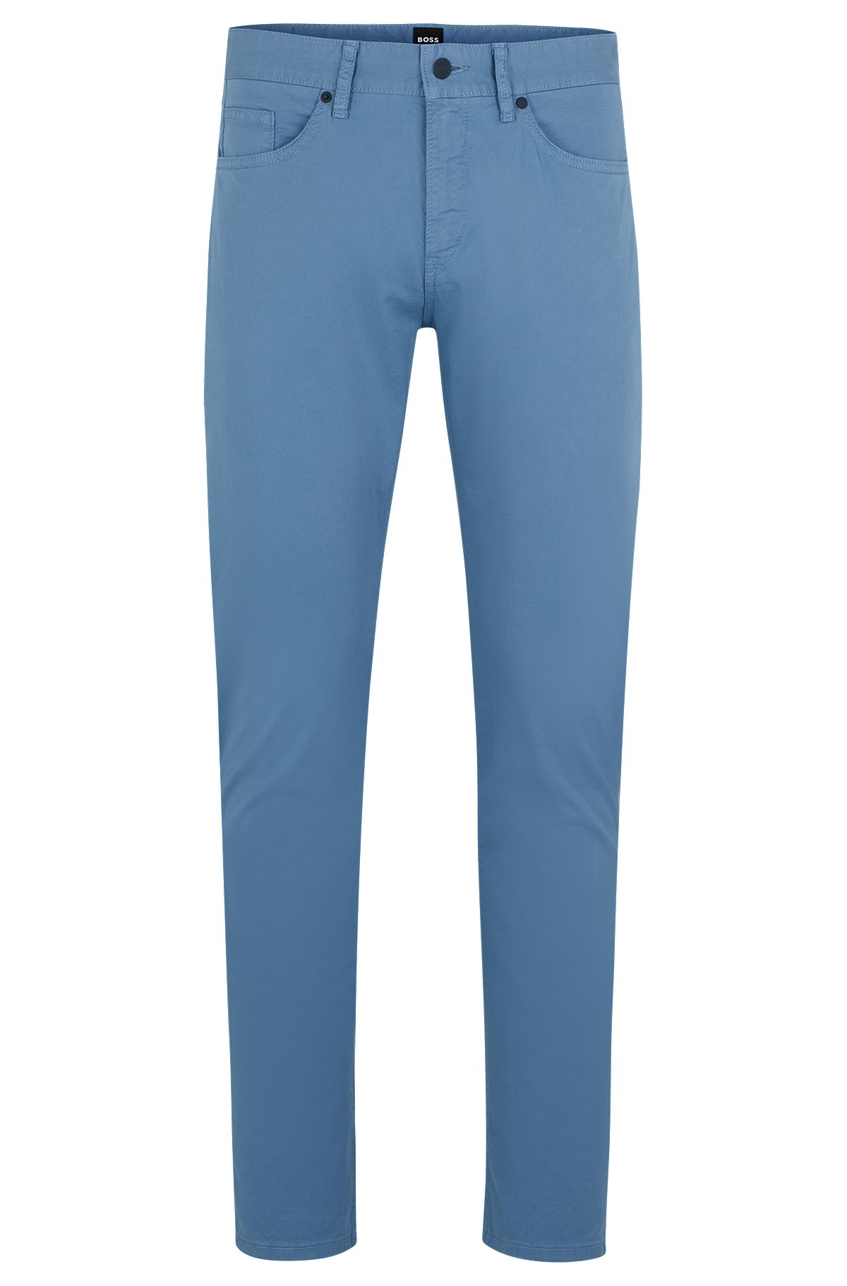 Slim-fit jeans in lightweight satin stretch denim, Light Blue