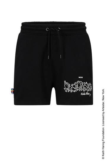 BOSS x Keith Haring gender-neutral shorts in cotton-blend terry, Hugo boss