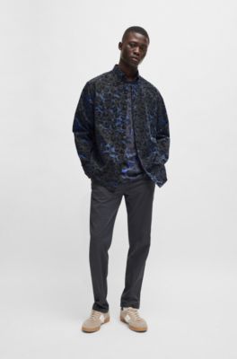 BOSS - Relaxed-fit shirt in leopard-print cotton twill