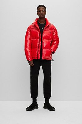 Red puffer store jacket mens