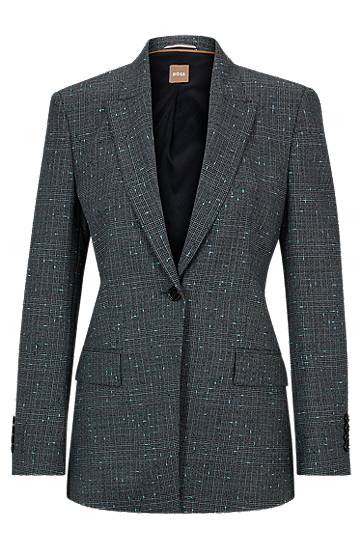 Slim-fit jacket in Italian slub wool-blend twill, Hugo boss